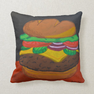 Cheeseburger 16 x almohada cuadrada 16