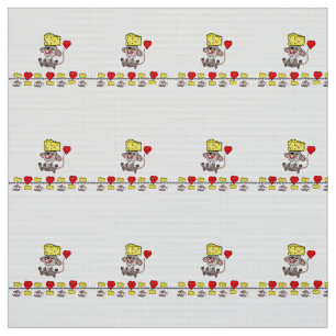 Cheesy Mousey besa tela de corazón rojo