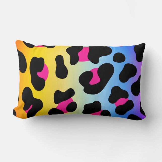 Cheetah arcoiris Imprimir almohada lumbar (Anverso)