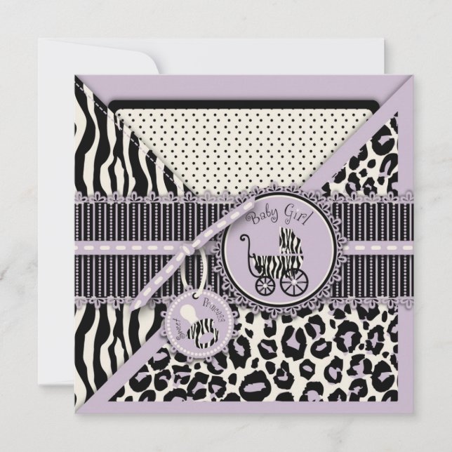 Cheetah Chica Square Card 2 Lilac (Anverso)