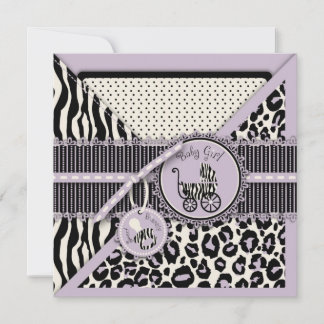 Cheetah Chica Square Card 2 Lilac