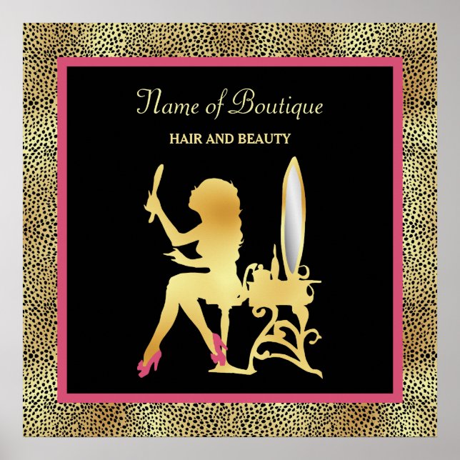 Cheetah de oro rosa Impresión Belleza Boutique Rót (Frente)