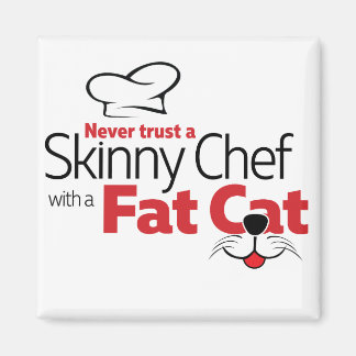 Chef con gato gordo - imán