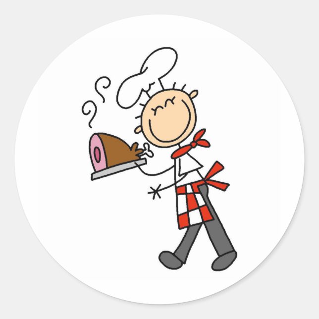 Chef con Pegatinas de jamón al horno (Anverso)