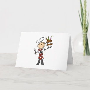 Chef con tarjetas de tarta BIrthday