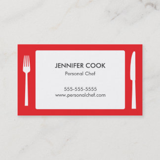 Chef culinario Catering Red Moderno Tarjeta De Neg