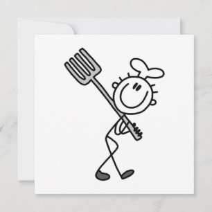 Chef de la figura de palo con horquilla