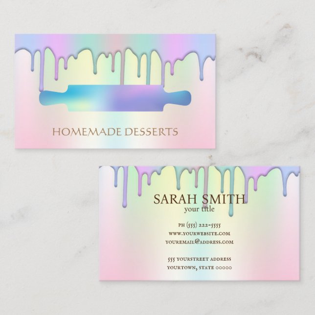 Chef de panadería con logotipo, tarjeta de visita  (Anverso / Reverso)