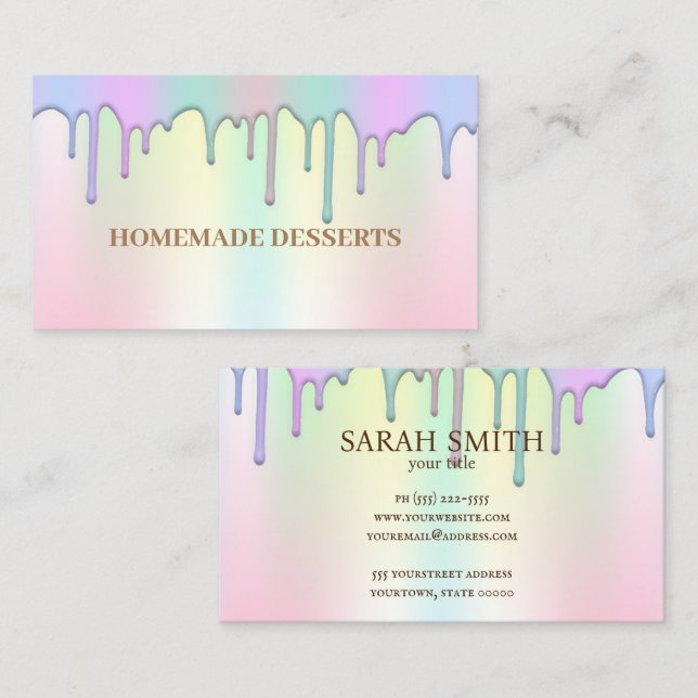 Chef de panadería con logotipo, tarjeta de visita  (Anverso / Reverso)