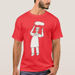 Chef de Pizza toscando masa en Camisetas aéreos