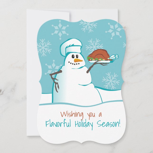 Chef de snowman tarjeta de Navidades culinarios tu (Anverso)