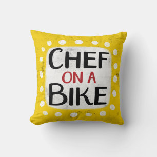 Chef En Un Cojín decorativo De Bicicletas