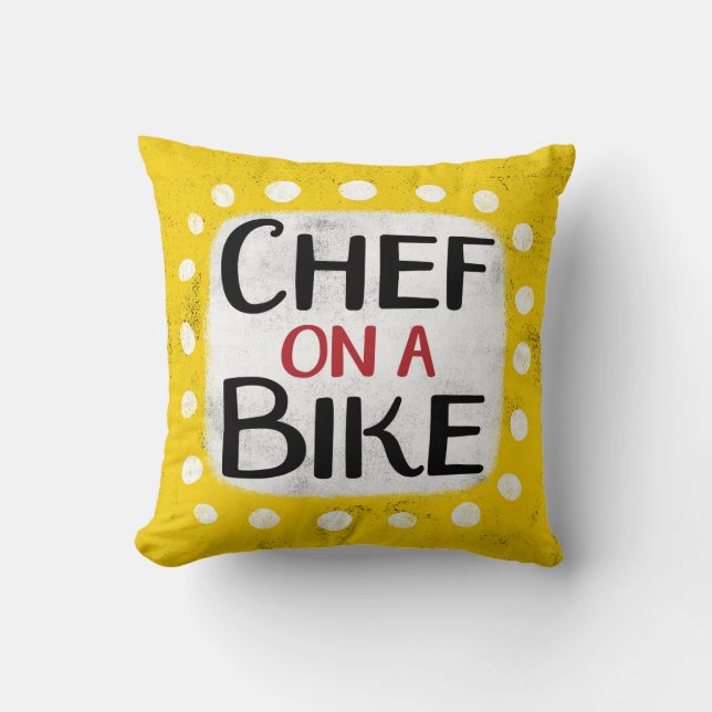 Chef En Un Cojín decorativo De Bicicletas (Anverso)