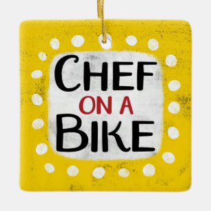 Chef En Un Ornamento De Bicicletas