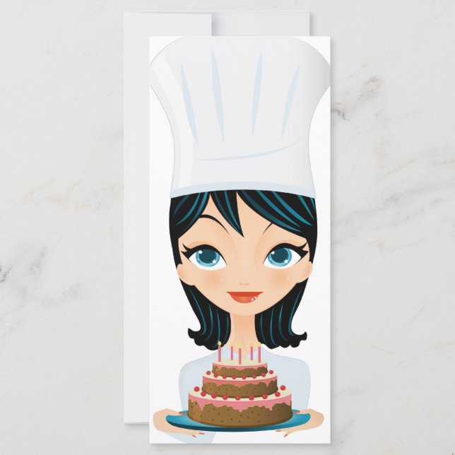 Chef femenino Pastel de cumpleaños (Anverso)