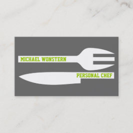 Chef personal minimalista tarjetas de visita gris 
