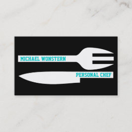 Chef personal tarjeta de visita minimalista blanco