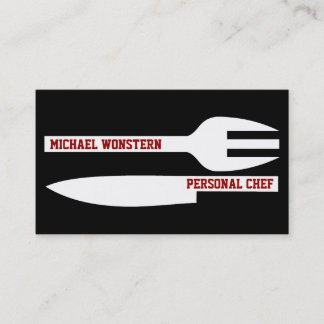 Chef personal tarjeta de visita minimalista blanco