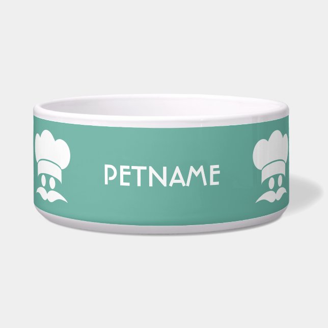 Chef personalizado color mascota cuencos (Frente)