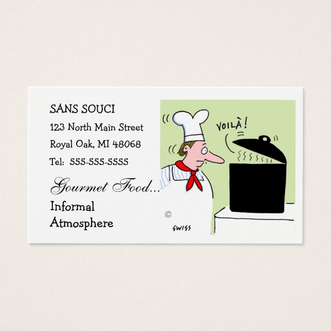 Chef Restaurant Catering Humorous Business Card (Frente)