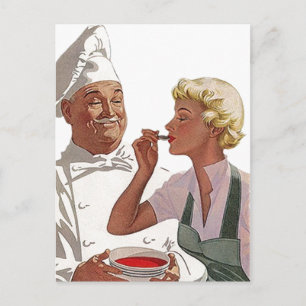 Chef retro vintage de postales Cocina Cocina Cocin