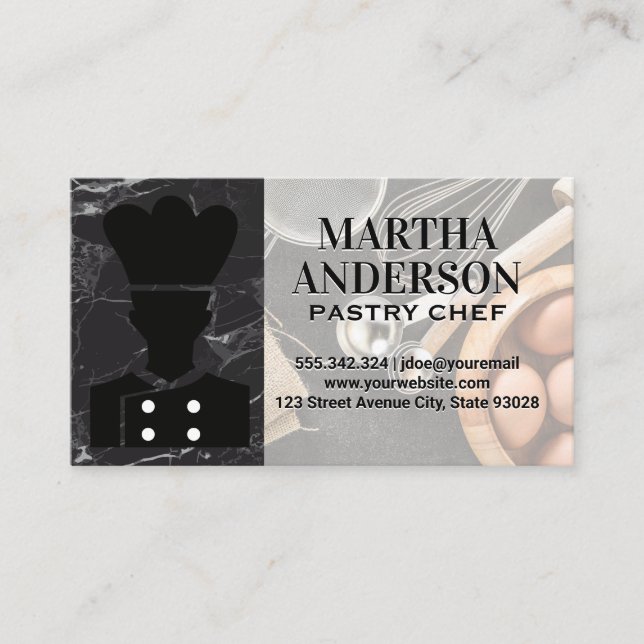 Chef | Tarjeta de presentación de ingredientes y h (Anverso)