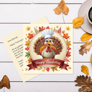 Chef Turquía tarjeta de saludo de agradecimiento