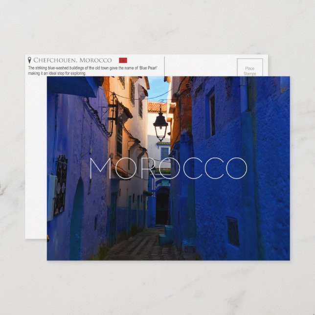 Chefchouen, postal de Marruecos (Anverso / Reverso)