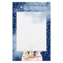 Chefs de Snowman Navidades estacionarios de menú d