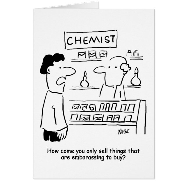 Chemist solo vende productos vergonzosos (Frente)