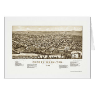 Cheney, mapa panorámico de WA - 1884