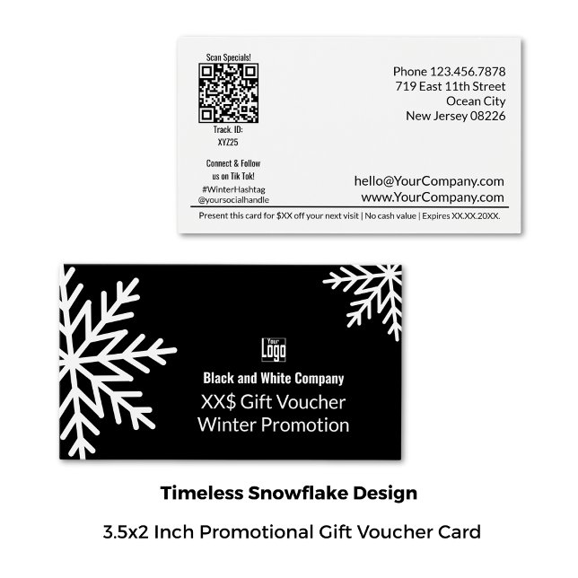 Cheque adaptable para promoción de invierno empres (3.5x2 Inch, Adaptable Business Winter Promotion Gift Voucher Card)