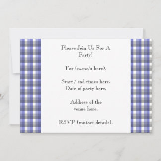 Cheque de Gingham. Azul, Gris, Blanco. Plantilla d