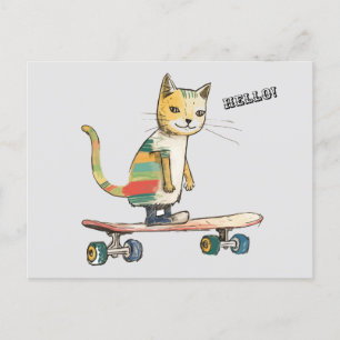 ¡Chequea a Meowt! Graciosa tarjeta postal Guay Cat