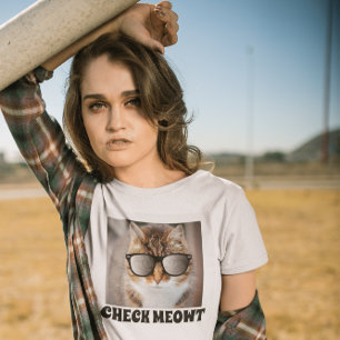 Chequea Meowt, gato gracioso con camisetas con gaf