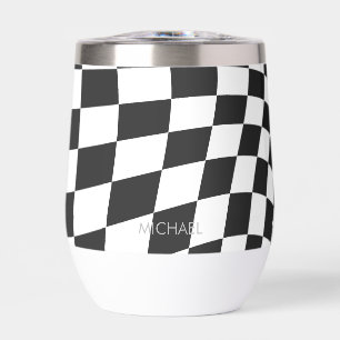 Chequeado de ondulación retro en blanco negro pers