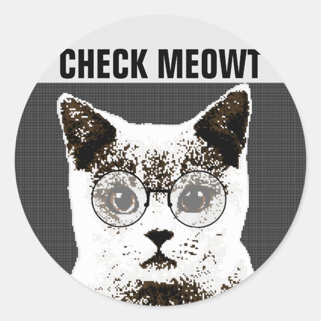 Chequear a Meowt, PEGATINAS gatos divertidos (Anverso)
