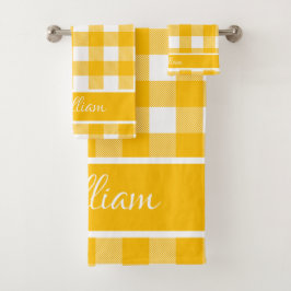 Cheques modernos de búfalo blanco amarillo ámbar