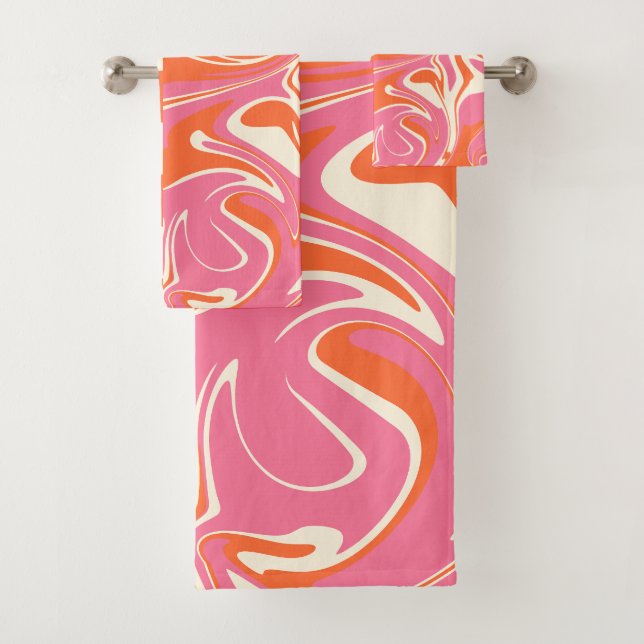 Cheques y Swirls - rosa, Naranja y crema (In situ)