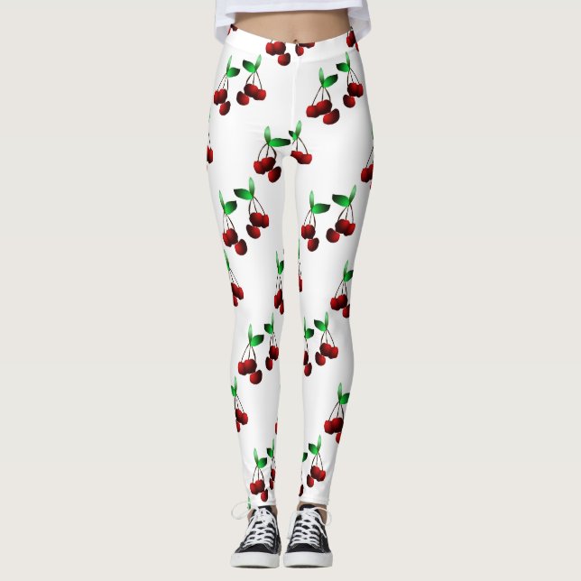 Cherries on White Leggings (Anverso)