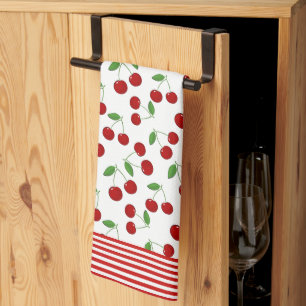 Cherries y Stripes Diseño Cocina Toalla