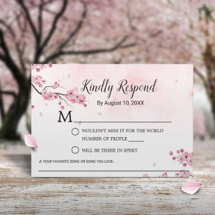 Cherry Blossom acuarela Pink Floral Wedding RSVP