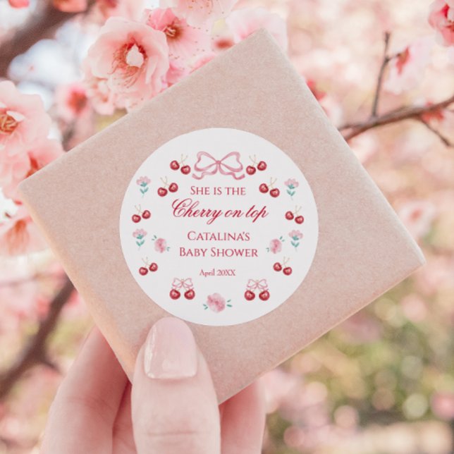 Cherry Blossom Baby Shower Gracias Pegatina (Subido por el creador)