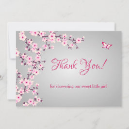 Cherry Blossom Baby Shower | Tarjeta de agradecimi