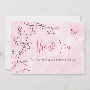 Cherry Blossom Baby Shower   Tarjeta de agradecimi
