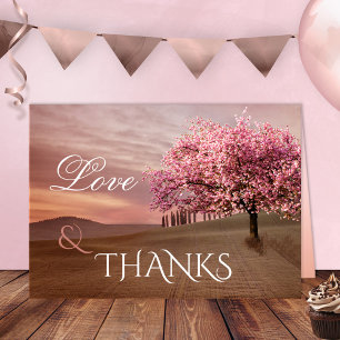 Cherry Blossom Boda Foto Tarjeta de agradecimiento