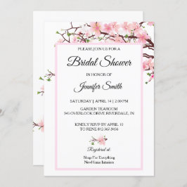 Cherry Blossom Bridal Shower Tarjeta Boda rosa