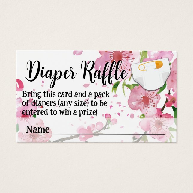 Cherry Blossom Chica Baby Shower Diaper Raffle (Frente)