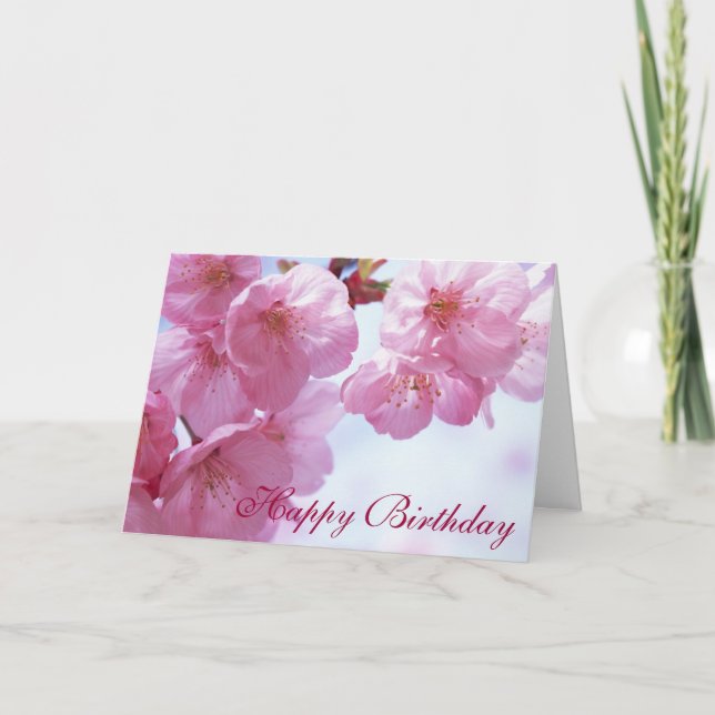 Cherry Blossom D1 Personalizable Tarjeta de cumple (Anverso)