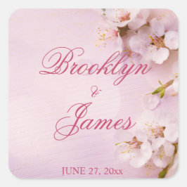 Cherry Blossom Elegant Wedding Pegatinas